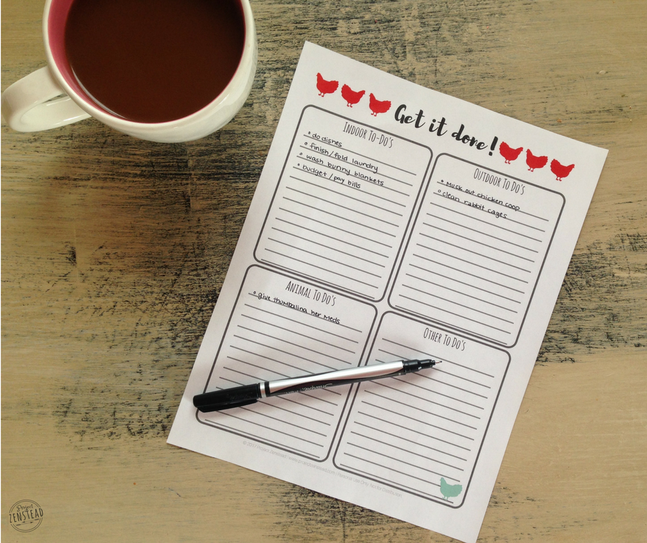 Free to do lists designed with homesteaders in mind!