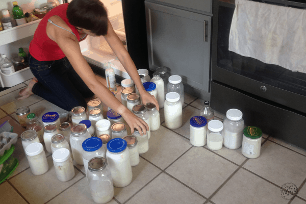 The truth about growing your own food: Organizing jars of milk during heavy milking season
