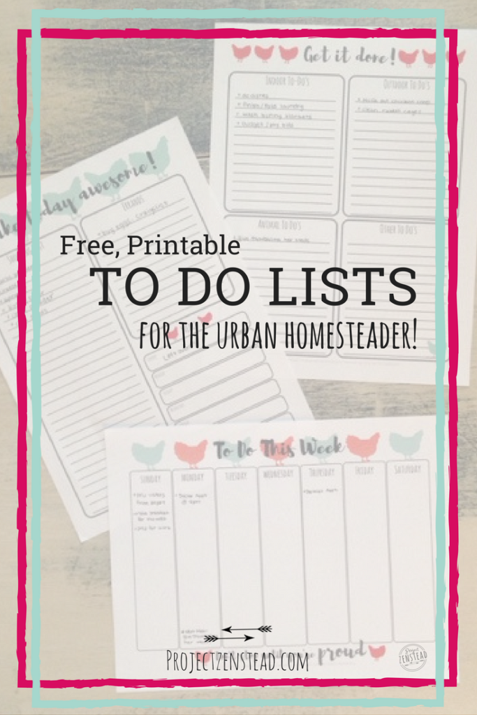 Get organized with these free printable to do lists designed for homesteaders and urban homesteaders!