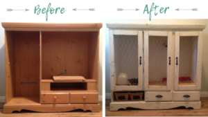 From trash to treasure: We upcycled an entertainment cabinet to create a one-of-a-kind DIY chick brooder (with farmhouse flare!) that would meet all of our needs!