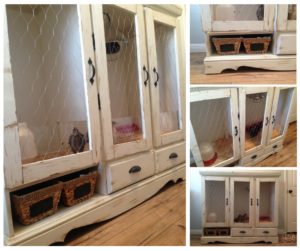 This DIY chick brooder was up-cycled from an old entertainment cabinet!
