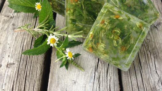 This easy to make soap uses dried herbs from the garden!