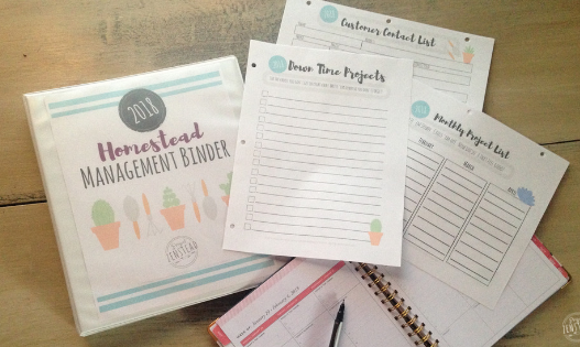 The Homestead Management Binder is a free printable resource to help you organize and track your homestead happenings!