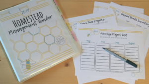 The 2019 Homestead Management Binder is packed with 46 pages of printable sheets to help you organize you homestead!