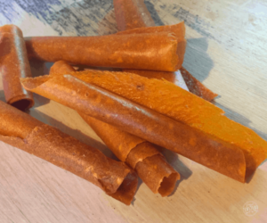 July 2019 Behind the Scenes: Apricot fruit leather rolls