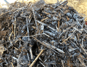 Composted sticks, hay and other materials