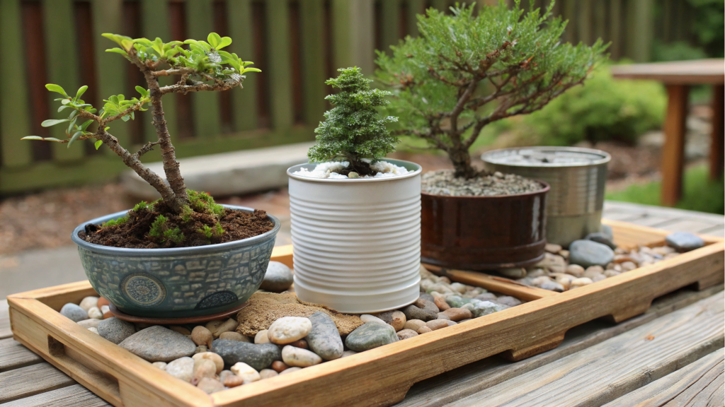 Fast and Easy Mini Bonsai Garden with Recycled Materials