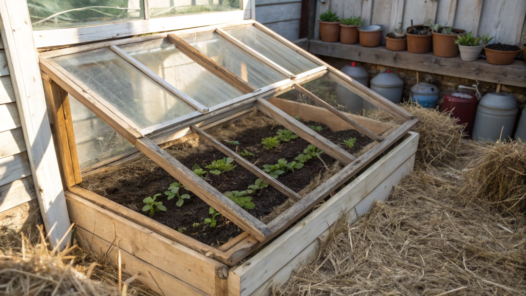 The simplest cold greenhouse made from an old window