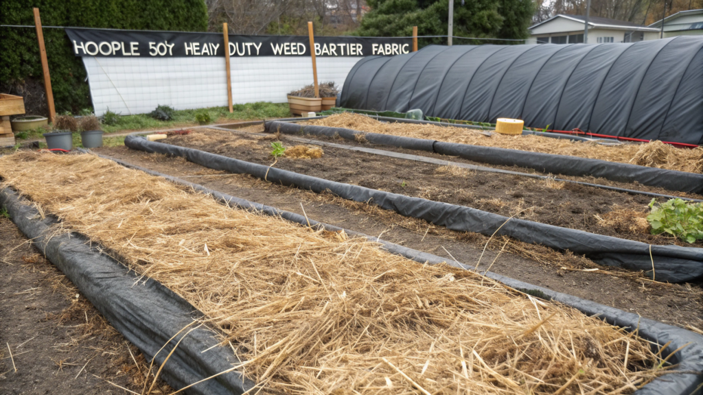 Using straw or leaves to insulate beds