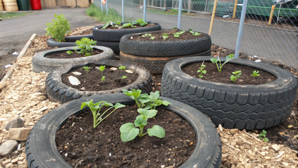 Beds made of old tires - the heat is retained longer