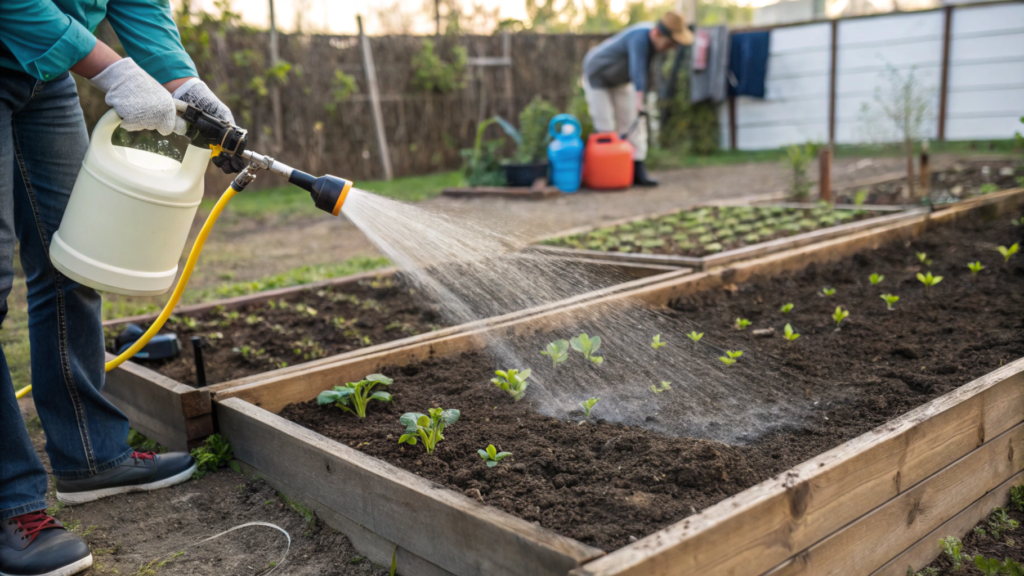 Water before planting, not afterwards