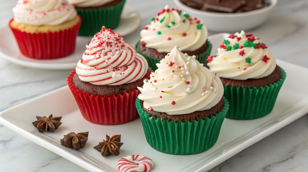 Holiday-themed cupcakes