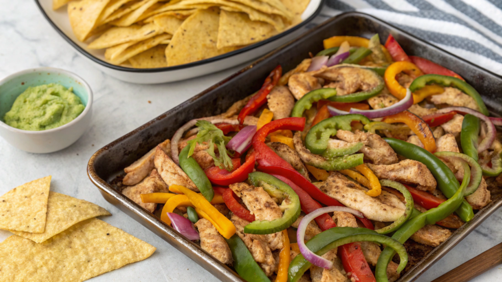 Sheet pan chicken fajitas