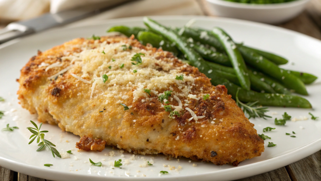 Air fryer parmesan-crusted chicken breast