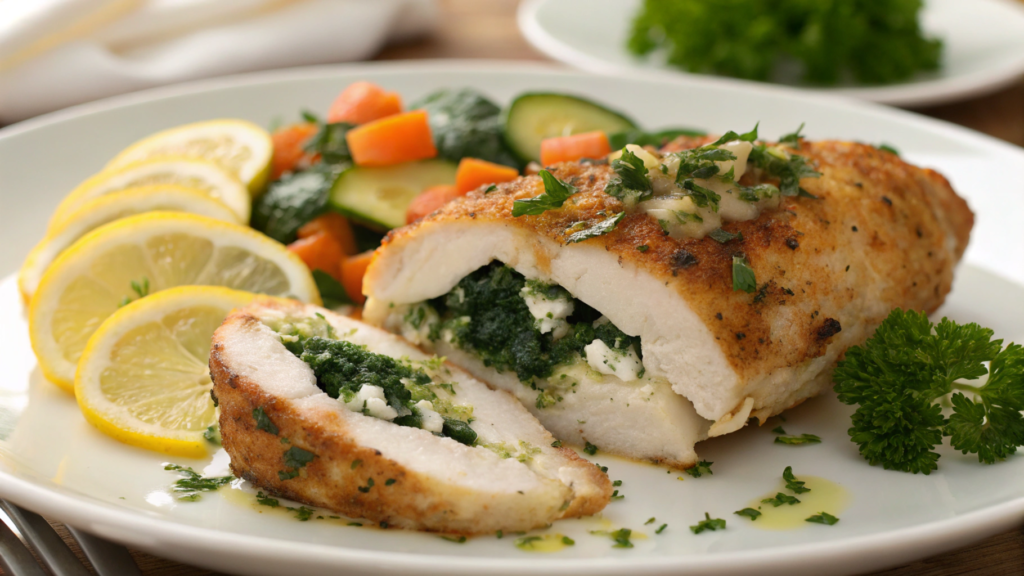 Stuffed spinach and feta chicken breasts