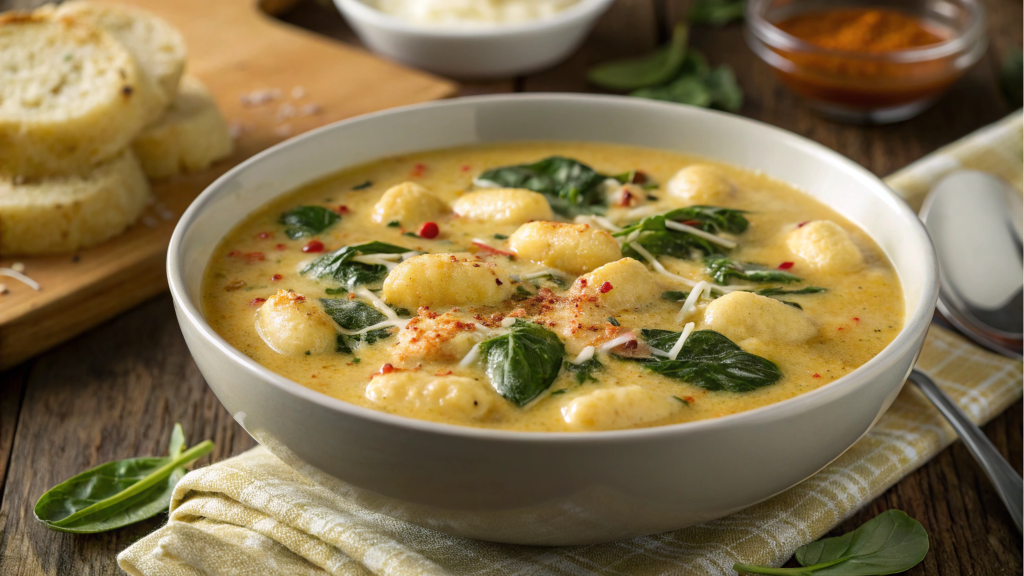 Garlic parmesan gnocchi soup 