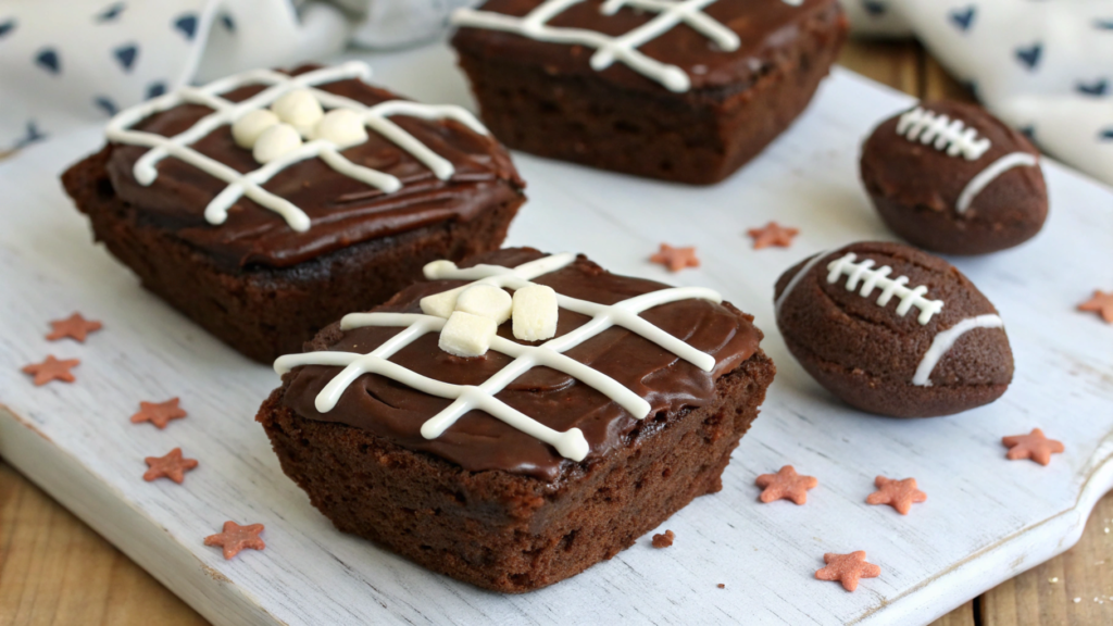 Gluten-Free Brownie Bites with a Super Bowl Theme