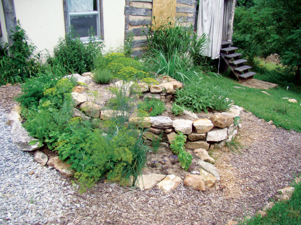 Spiral herb garden