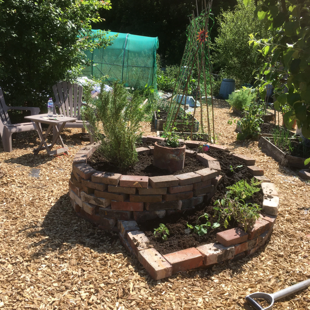 Spiral herb garden