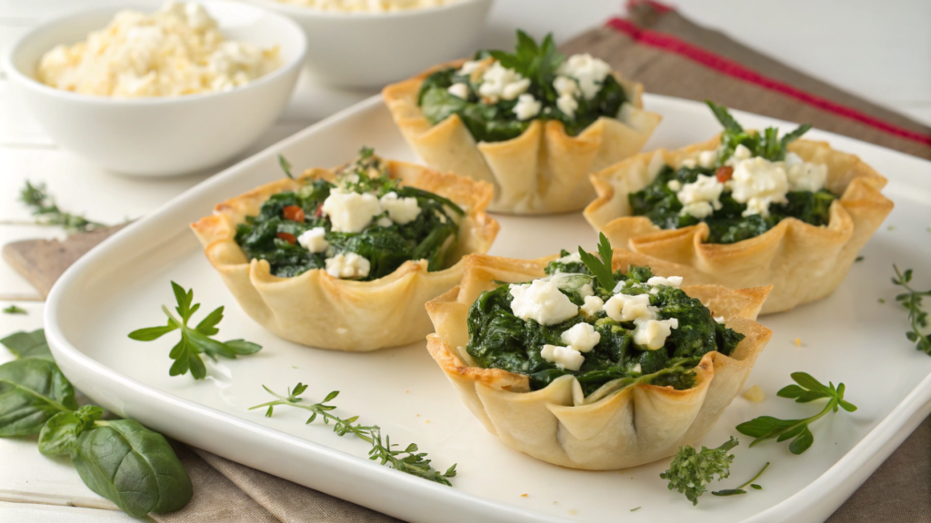 Vegetarian Spinach and Feta Filo Baskets