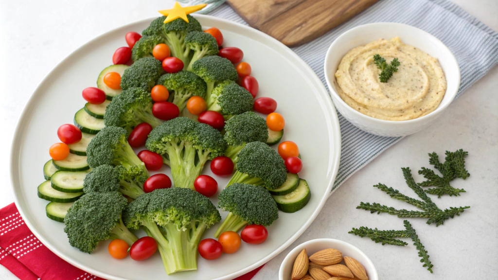 Vegetable Christmas tree for kids