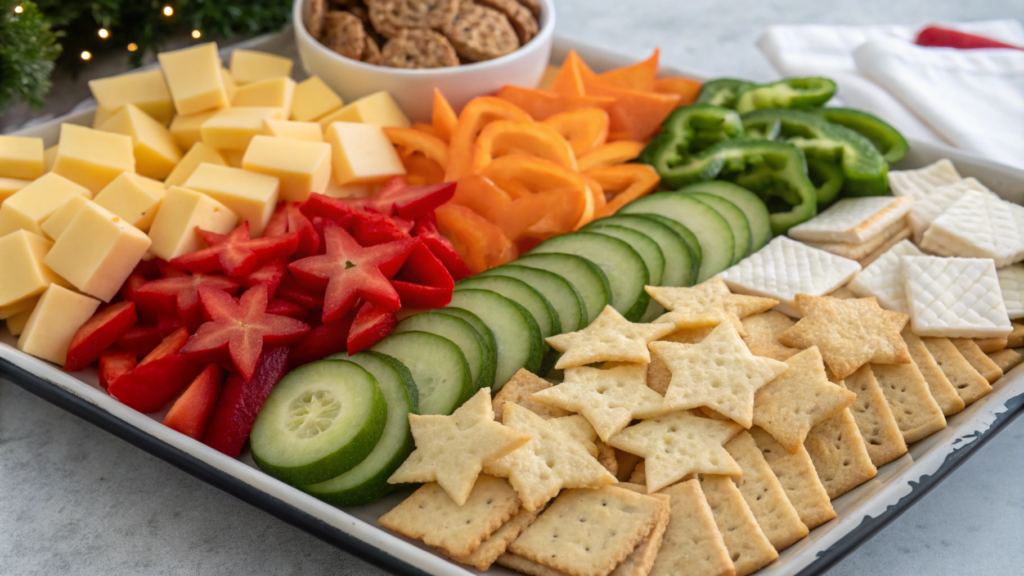 Gluten-free cheese and veggie platter