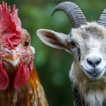 Chicken and goat faces