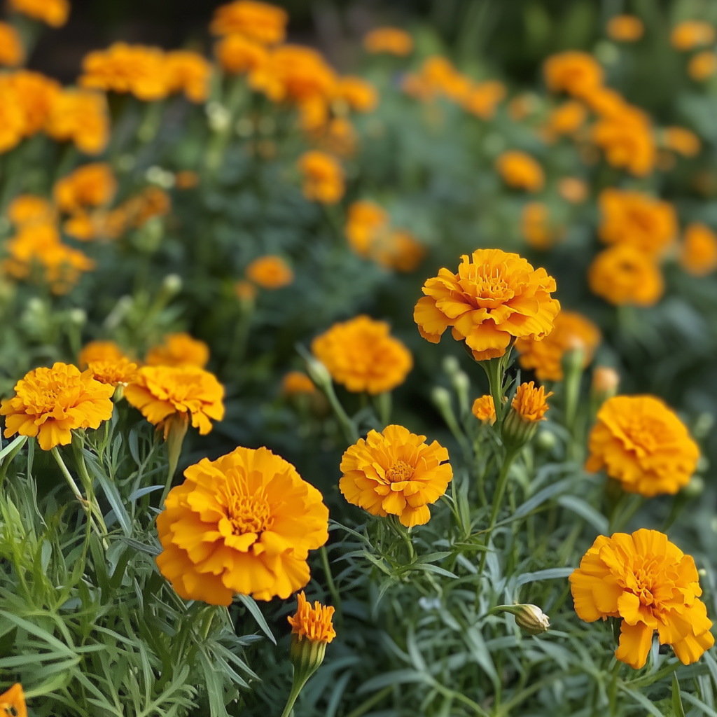 Marigolds look a lot like zinnias