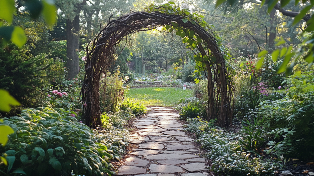 Rustic Branch and Twine Garden Arch