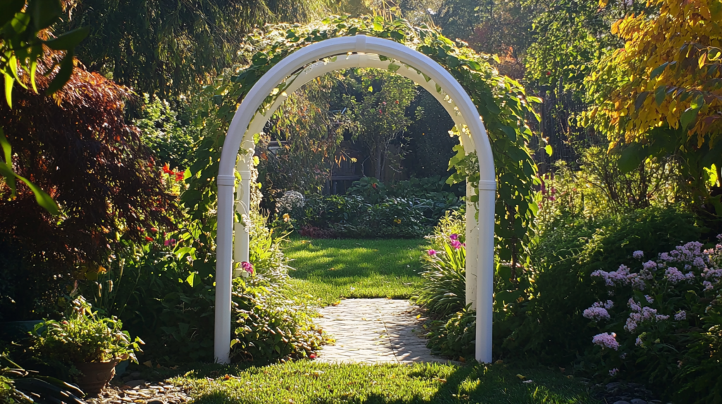 PVC Pipe Garden Arch Looks Beautiful