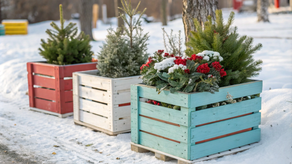 Recycled wooden crates