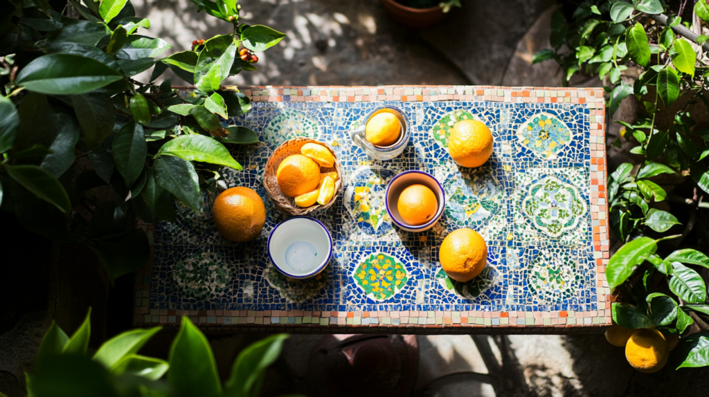 Mosaic Tiled Table Top Outdoor