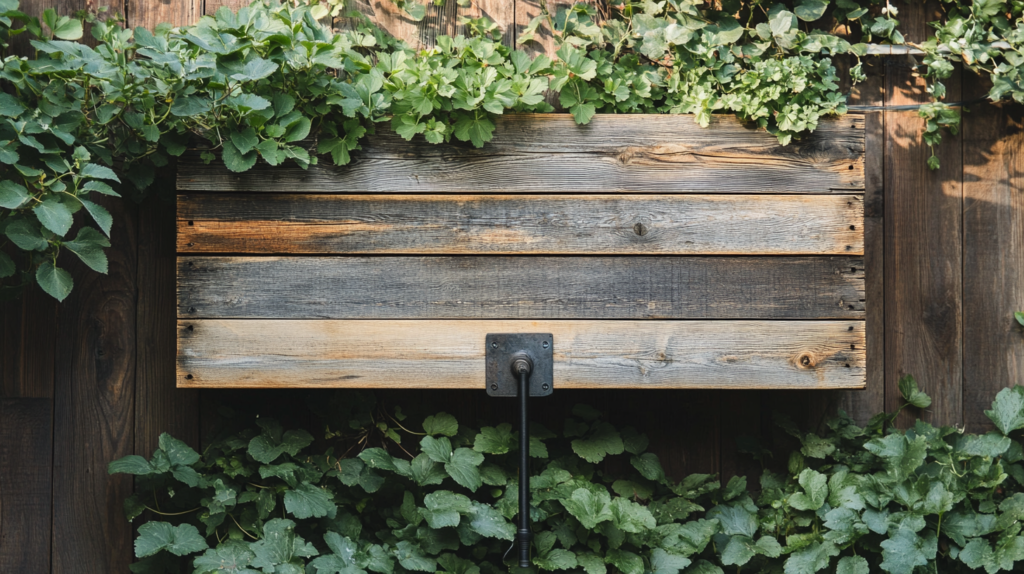 Wall-Mounted Hose Holder from Reclaimed Wood