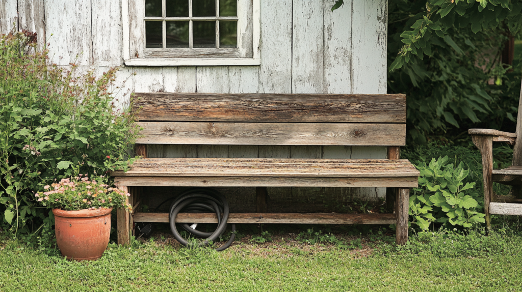 Wooden Hose Bench