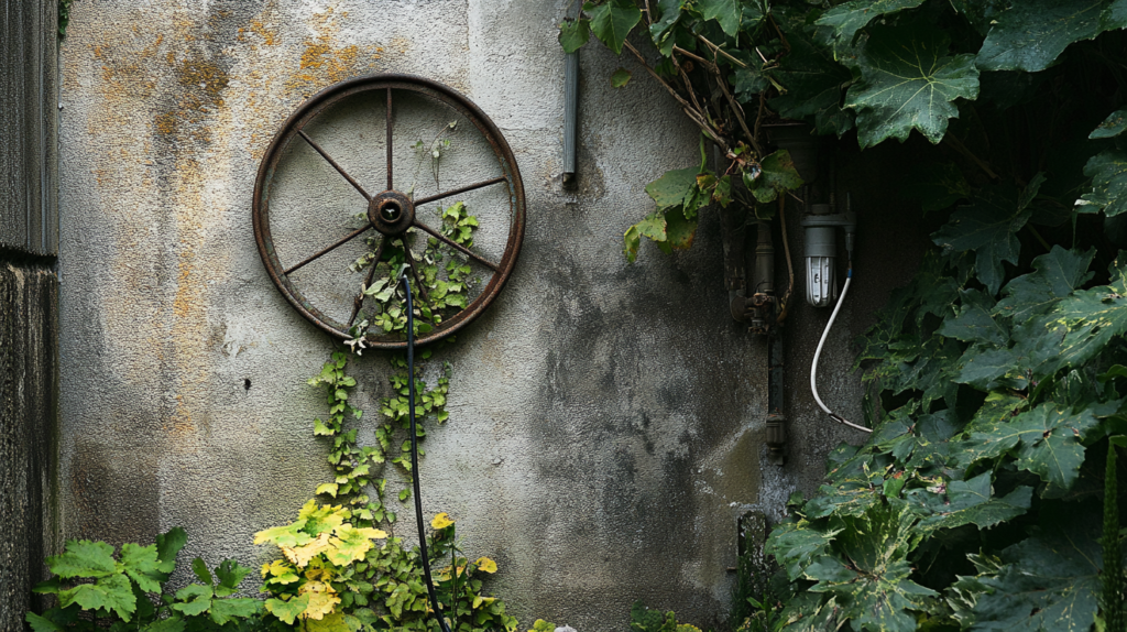 Upcycled Hose Hanger from an Old Bike Wheel