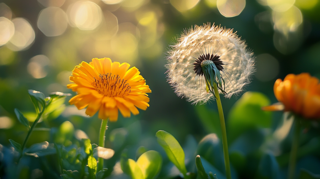 Calendula and Dandelion