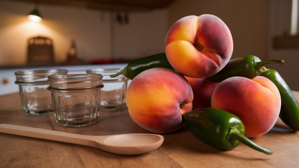 Preparation for cooking Spicy Peach Preserves with Jalapeño