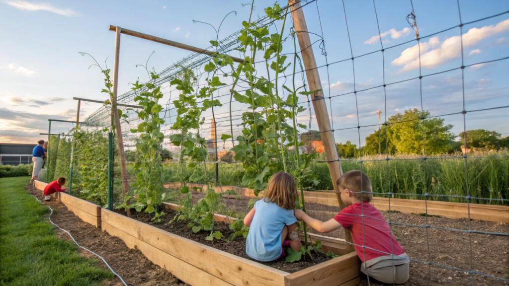 Kid-Proof Pea Trellis Zones