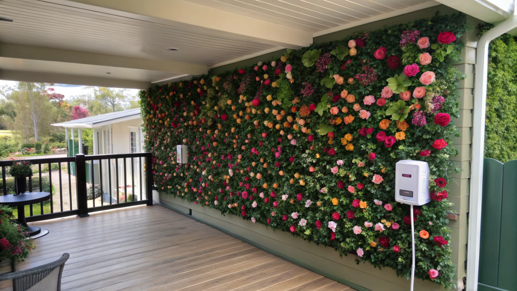 Back Porch Fake Flower Wall with Scented Oils