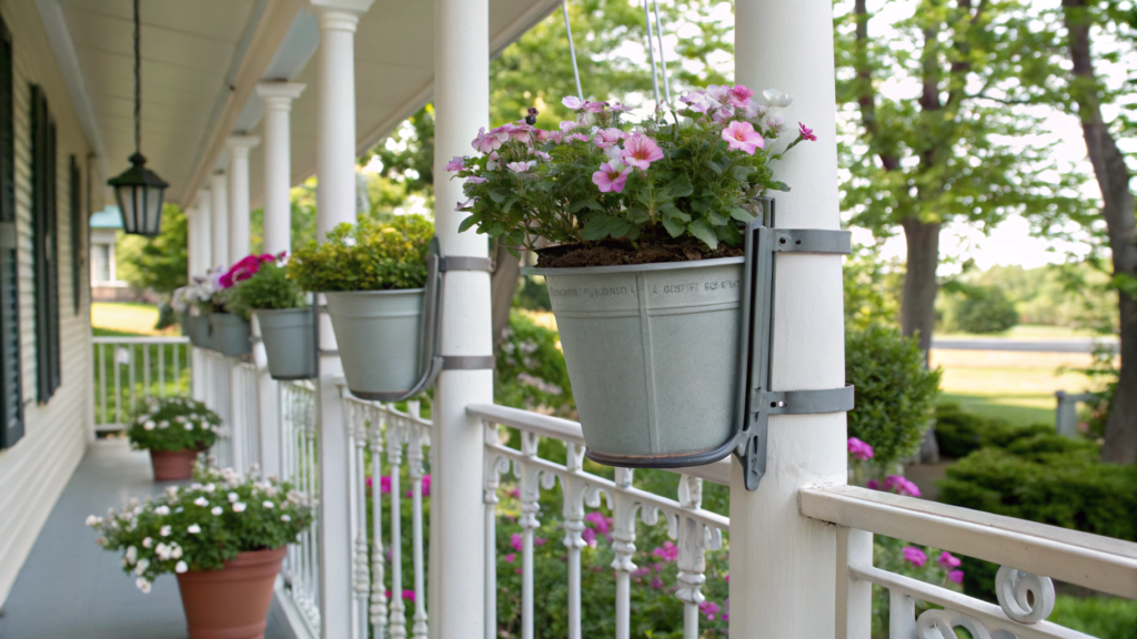 Magnetic Flower Pots for Metal Porch Columns