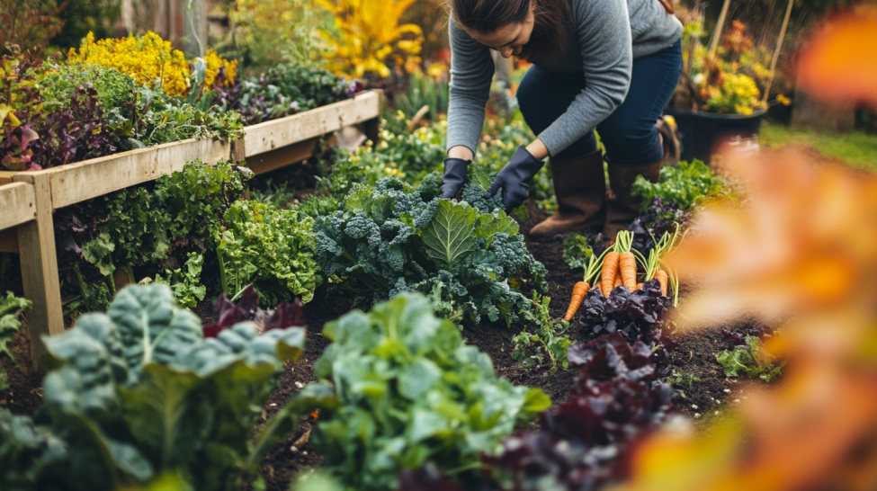 A woman tending her garden