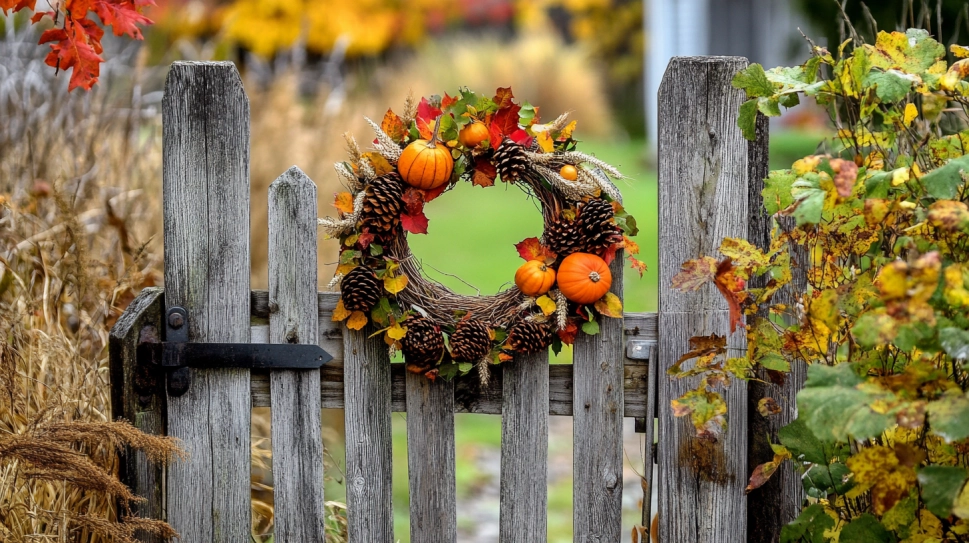 Fall wreaths for garden gates