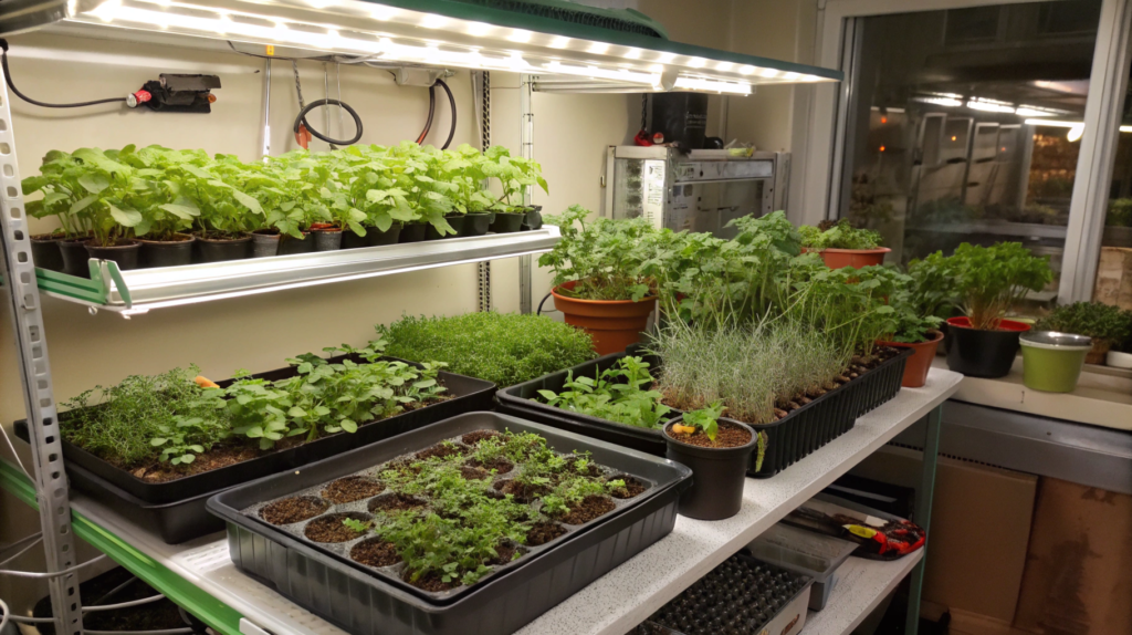 Indoor Seed Starting Setup for Herbs and Vegetables