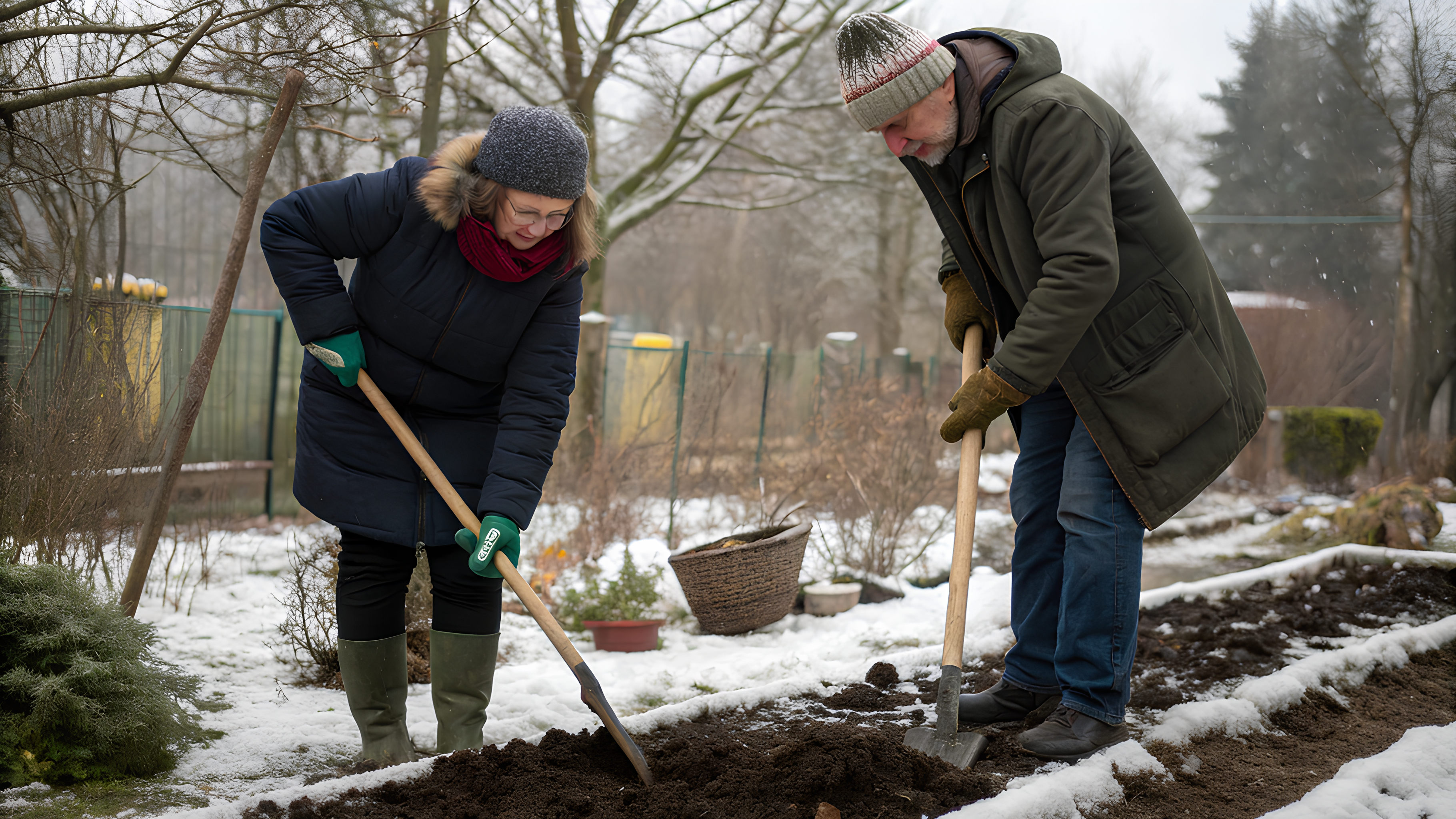 Preparing the soil in winter for spring planting