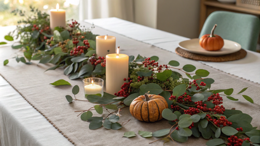 Eucalyptus and berry garland