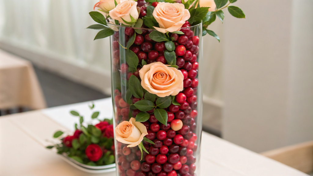 Cranberries and roses