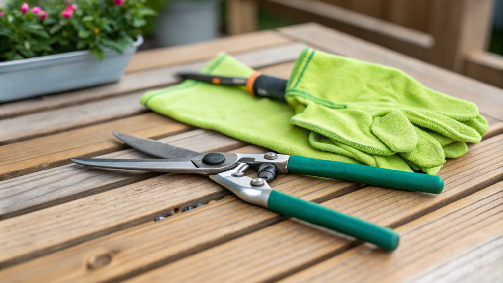 Scissors for preparing hibiscus for winter