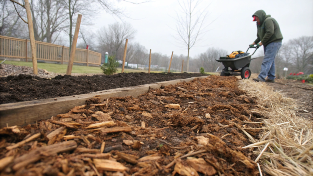 Winter aeration and mulching of the soil