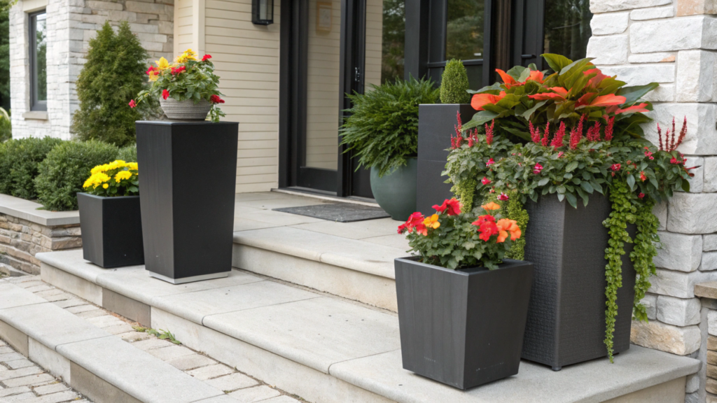 Bright accents with planters