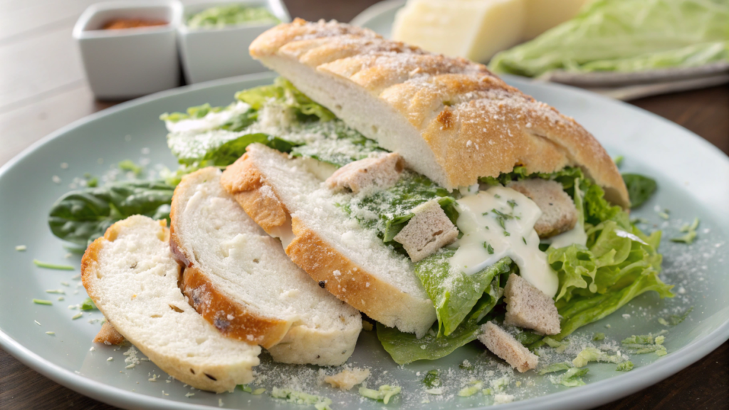 Turkey roll with Caesar salad